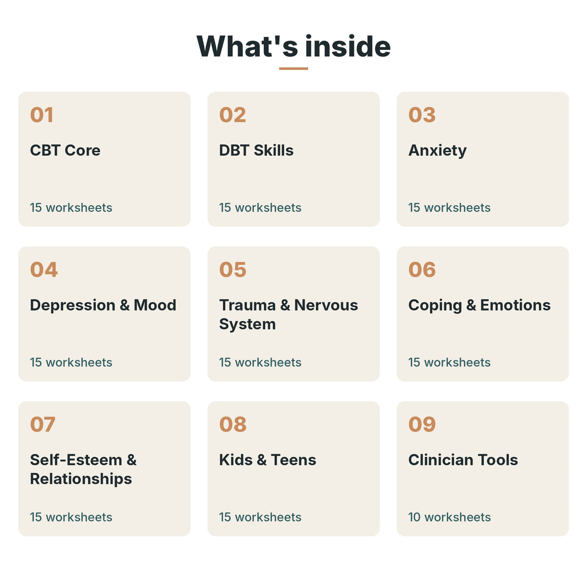 The Complete Therapy Worksheet Library — 130 Worksheets for Therapists