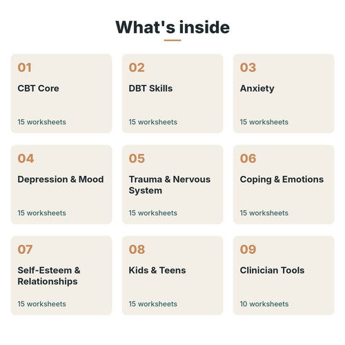 The Complete Therapy Worksheet Library — 130 Worksheets for Therapists