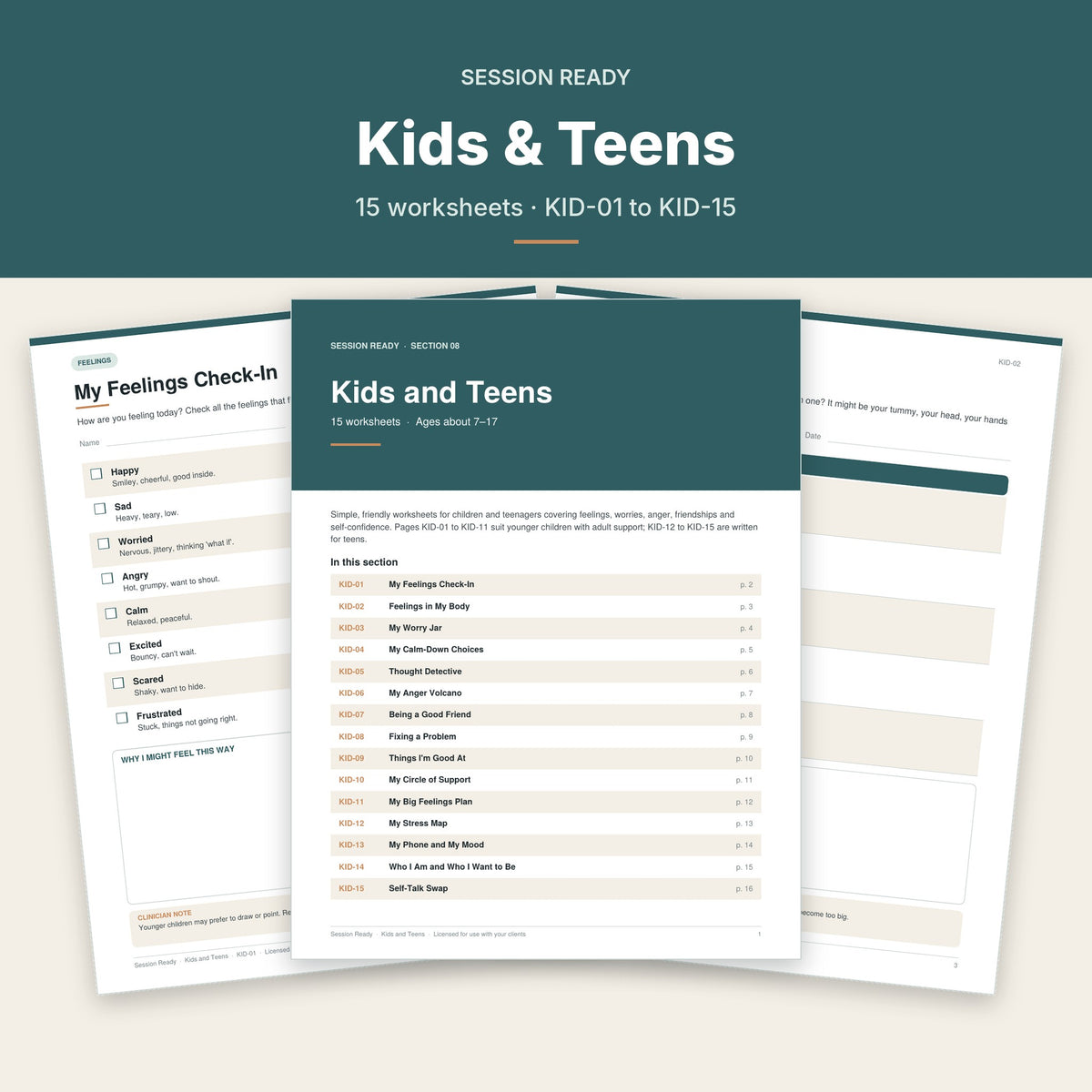 Kids and Teens worksheet pages
